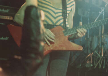 ©1998 Lee Burrows - Tino's First Guitar in use at the Marquee 1982